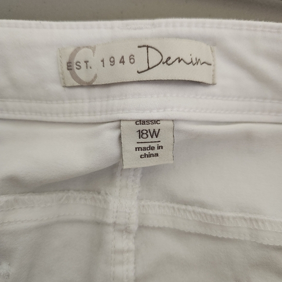C Est 1946 White Denim Jean Capris, sz 18 - Picture 6 of 9